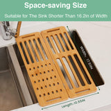 NNEDSZ CARLA HOME Foldable Bamboo Dish Drying Rack for Kitchen