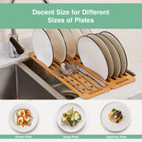 NNEDSZ CARLA HOME Foldable Bamboo Dish Drying Rack for Kitchen