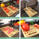 NNEDSZ CARLA HOME Foldable Bamboo Dish Drying Rack for Kitchen