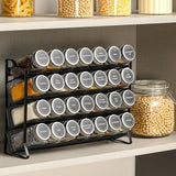 NNEDSZ Spice Rack organiser with 28 Spice Jars, Spice Labels, Funnel and Marker for Kitchen Countertop