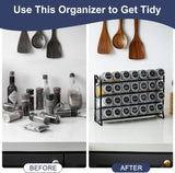 NNEDSZ Spice Rack organiser with 28 Spice Jars, Spice Labels, Funnel and Marker for Kitchen Countertop