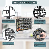 NNEDSZ Spice Rack organiser with 28 Spice Jars, Spice Labels, Funnel and Marker for Kitchen Countertop