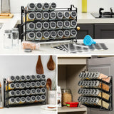 NNEDSZ Spice Rack organiser with 28 Spice Jars, Spice Labels, Funnel and Marker for Kitchen Countertop