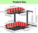 NNEDSZ 2-Tier Kitchen Under Sink Organiser Storage with Height Adjustable, Unique Slide Rail & Suction Cups for Storage