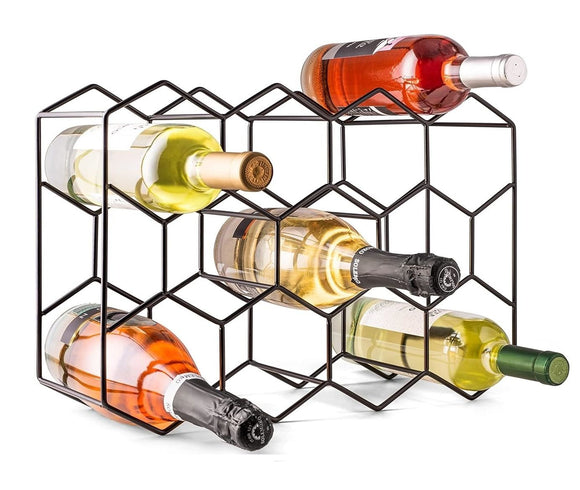NNEDSZ 14 Bottle Freestanding Modern Metal Countertop Wine Rack Countertop