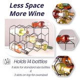 NNEDSZ 14 Bottle Freestanding Modern Metal Countertop Wine Rack Countertop