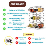 NNEDSZ 14 Bottle Freestanding Modern Metal Countertop Wine Rack Countertop