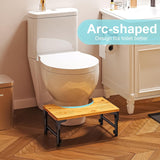 NNEDSZ Bamboo Toilet Stool Foldable and Adjustable Height with Non-Slip Layer for Bathroom