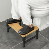 NNEDSZ Bamboo Toilet Stool Foldable and Adjustable Height with Non-Slip Layer for Bathroom