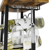 NNEDSZ Wine Rack Countertop Wooden & Metal Holder for 6 Bottles & 2 Glasses