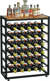 NNEDSZ 6-Tier Freestanding Wine Rack for 30 Bottles with Wood Countertop and Sturdy Metal Frame