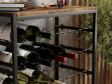NNEDSZ 6-Tier Freestanding Wine Rack for 30 Bottles with Wood Countertop and Sturdy Metal Frame