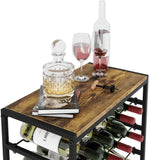 NNEDSZ 6-Tier Freestanding Wine Rack for 30 Bottles with Wood Countertop and Sturdy Metal Frame