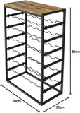 NNEDSZ 6-Tier Freestanding Wine Rack for 30 Bottles with Wood Countertop and Sturdy Metal Frame