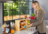 NNEDSZ Double Layer Bamboo Bread Box for Kitchen Counter with Large Capacity and Transparent Window
