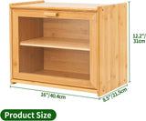 NNEDSZ Double Layer Bamboo Bread Box for Kitchen Counter with Large Capacity and Transparent Window