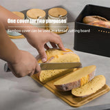 NNEDSZ Bread Bin with Bamboo Lid used as Chopping Board for Kitchen Countertop
