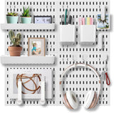 NNEDSZ Pegboard Combination Kit with 4 Pegboards and 18 Accessories Modular Hanging for Wall Organiser