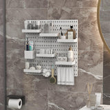 NNEDSZ Pegboard Combination Kit with 4 Pegboards and 18 Accessories Modular Hanging for Wall Organiser