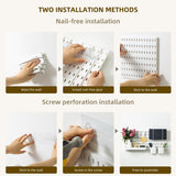 NNEDSZ Pegboard Combination Kit with 4 Pegboards and 18 Accessories Modular Hanging for Wall Organiser