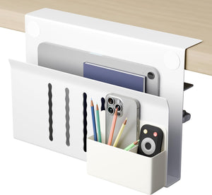 NNEDSZ Under Desk Side Laptop Holder Storage with No Drill Cable Management Tray and Pen Storage for Office and Home