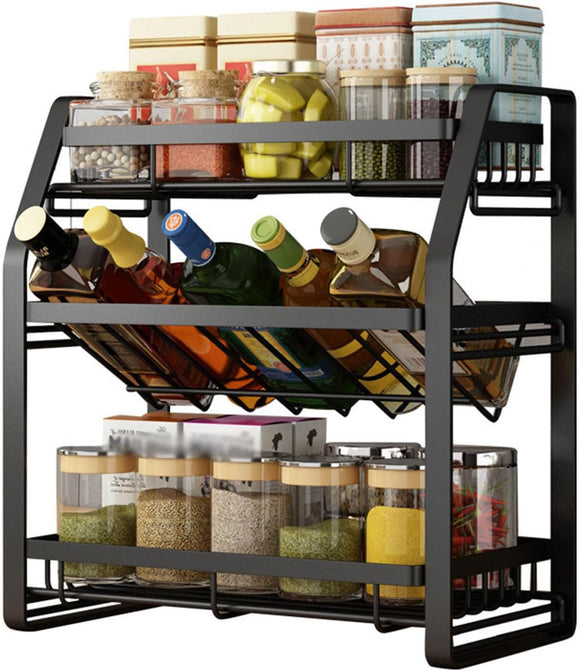NNEDSZ 3-Tier Detachable Spice Rack Storage Organiser for Kitchen Countertop