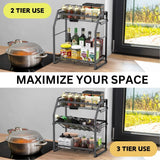 NNEDSZ 3-Tier Detachable Spice Rack Storage Organiser for Kitchen Countertop