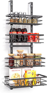 NNEDSZ 4 Tier Adjustable Baskets Over Door Pantry Organiser for Home Kitchen