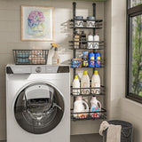 NNEDSZ 4 Tier Adjustable Baskets Over Door Pantry Organiser for Home Kitchen