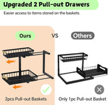 NNEDSZ Set 2 pcs - 2-Tier Kitchen Under Sink Organiser Storage with Height Adjustable, Unique Slide Rail & Suction Cups for Storage