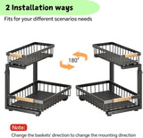 NNEDSZ Set 2 pcs - 2-Tier Kitchen Under Sink Organiser Storage with Height Adjustable, Unique Slide Rail & Suction Cups for Storage