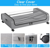 NNEDSZ Set 2 Pcs XXL Under Bed Rolling Storage Containers with 50L Large Capacity and Wheels