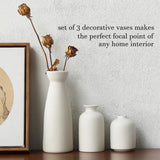 NNEDSZ Ceramic Set of 3 Modern White Vases for Home D�cor