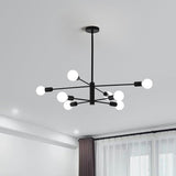 NNEDSZ Modern Sputnik Chandelier, 8 Light, Black