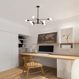 NNEDSZ Modern Sputnik Chandelier, 8 Light, Black