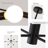NNEDSZ Modern Sputnik Chandelier, 8 Light, Black