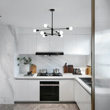 NNEDSZ Modern Sputnik Chandelier, 8 Light, Black