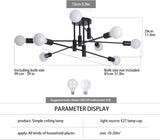 NNEDSZ Modern Semi Flush Chandelier, 8 Light, Black