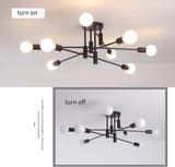 NNEDSZ Modern Semi Flush Chandelier, 8 Light, Black