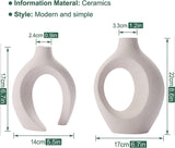 NNEDSZ Ceramic Set of 2 Creative White Vases for Home Decor