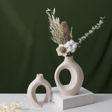 NNEDSZ Ceramic Set of 2 Creative White Vases for Home Decor