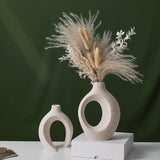 NNEDSZ Ceramic Set of 2 Creative White Vases for Home Decor