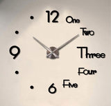 NNEDSZ DIY Wall Clock Modern Frameless Large 3D Wall Watch Giant Roman Numerals for Home Living Room and Bedroom (Small)