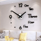 NNEDSZ DIY Wall Clock Modern Frameless Large 3D Wall Watch Giant Roman Numerals for Home Living Room and Bedroom (Small)