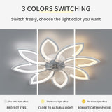 NNEDSZ Modern Ceiling Light Fan, Low Profile, 6 Wind Speed, 3 Color (90cm, White)
