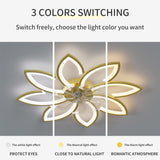 NNEDSZ Modern Ceiling Light Fan, Low Profile, 6 Wind Speed, 3 Color (90cm, Gold)