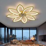NNEDSZ Modern Ceiling Light Fan, Low Profile, 6 Wind Speed, 3 Color (90cm, Gold)