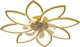 NNEDSZ Modern Ceiling Light Fan, Low Profile, 6 Wind Speed, 3 Color (90cm, Gold)