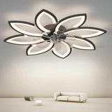 NNEDSZ Modern Ceiling Light Fan, Low Profile, 6 Wind Speed, 3 Color (90cm, Black)