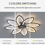 NNEDSZ Modern Ceiling Light Fan, Low Profile, 6 Wind Speed, 3 Color (90cm, Black)